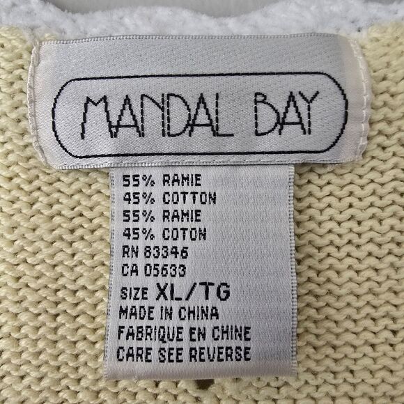 Vintage Mandal Bay Yellow Cardigan Button Up Grannycore Grandmacore Floral XL - Picture 11 of 11